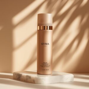 Kyma Luxe Volumizing Mousse in elegante verpakking – geeft krullen volume en definitie zonder pluis.