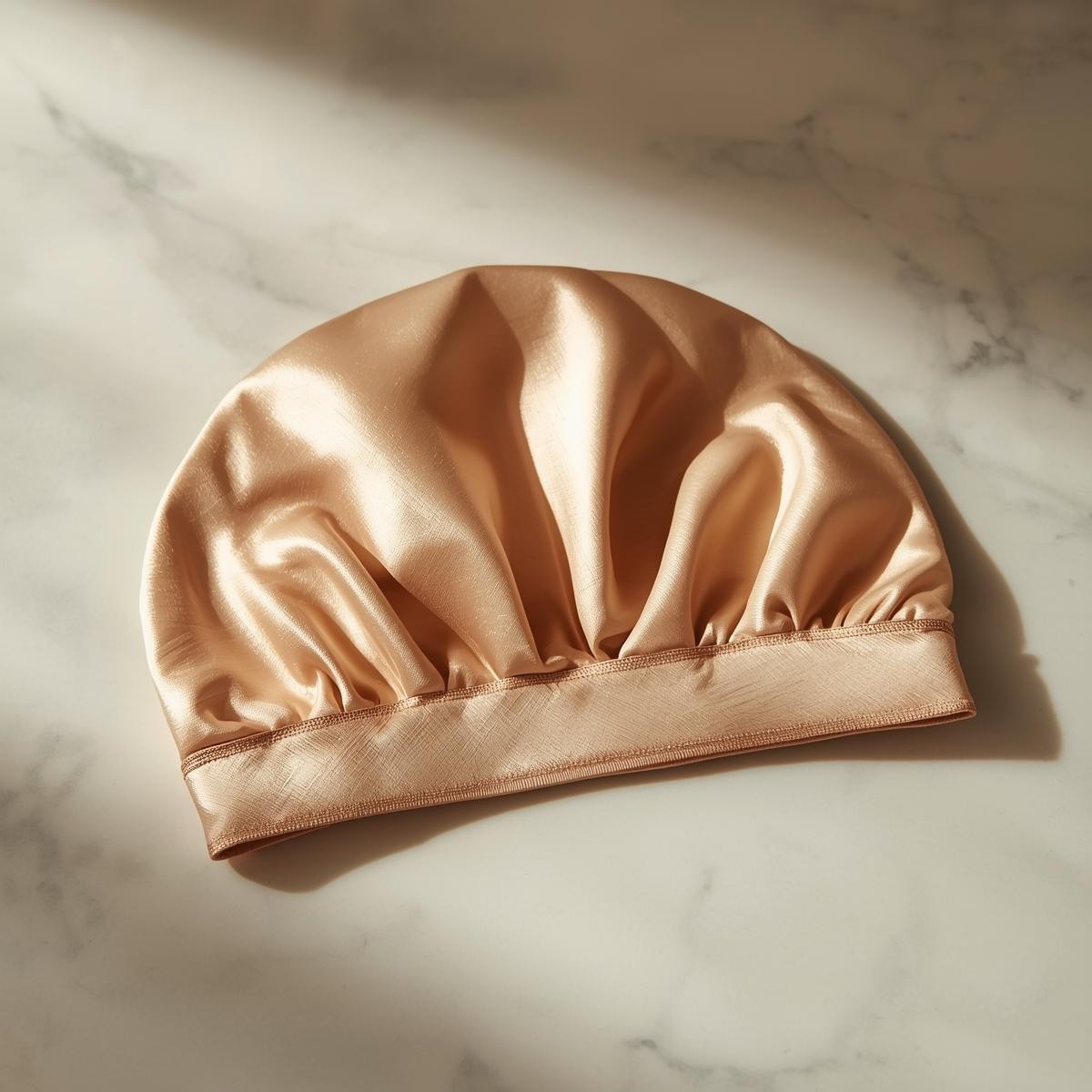 Satijnen bonnet in rosé, zwart en wit – luxe haarbescherming tegen pluis en breuk voor alle krultypes