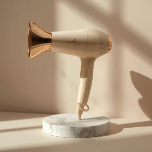 Kyma Luxe Diffuser in rosé, zwart en wit – premium stylingtool voor krullen, geeft volume en definitie zonder pluis